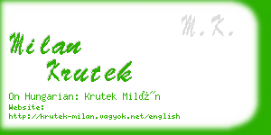 milan krutek business card